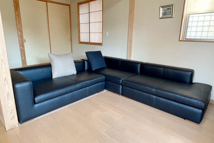 LIMA(リマ)和風建築に合うコーナ本革ソファ